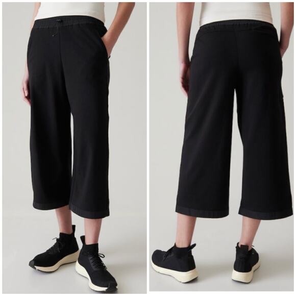 Athleta Pants - Athleta TALL Triumph Hybrid Wide Crop Pants Black XL